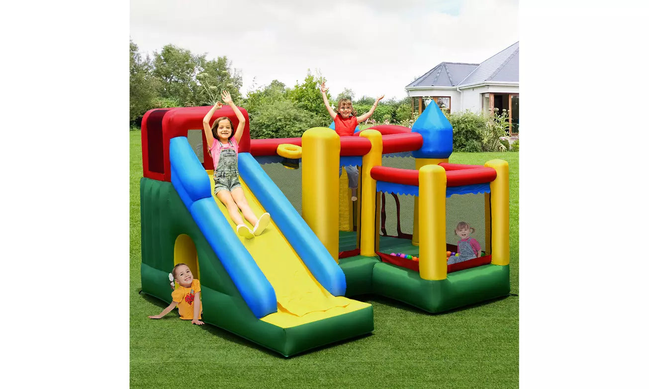 Mighty Inflatable 5-in-1 Bounce House Castle Jumper Moonwalk Bouncer