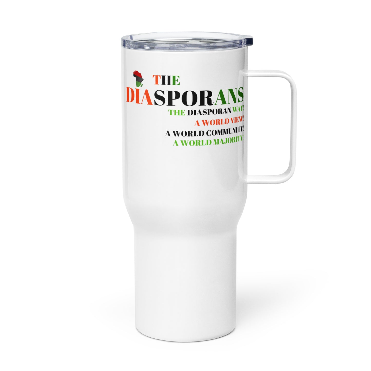 THE DIASPORAN Travel Mug with a Handle by SobG Designs