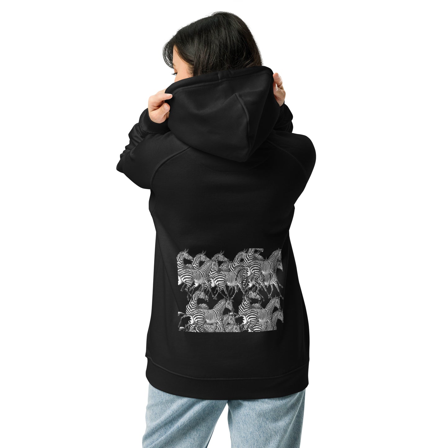 THE ZEBRA Unisex Eco Raglan Hoodie by SobG Designs
