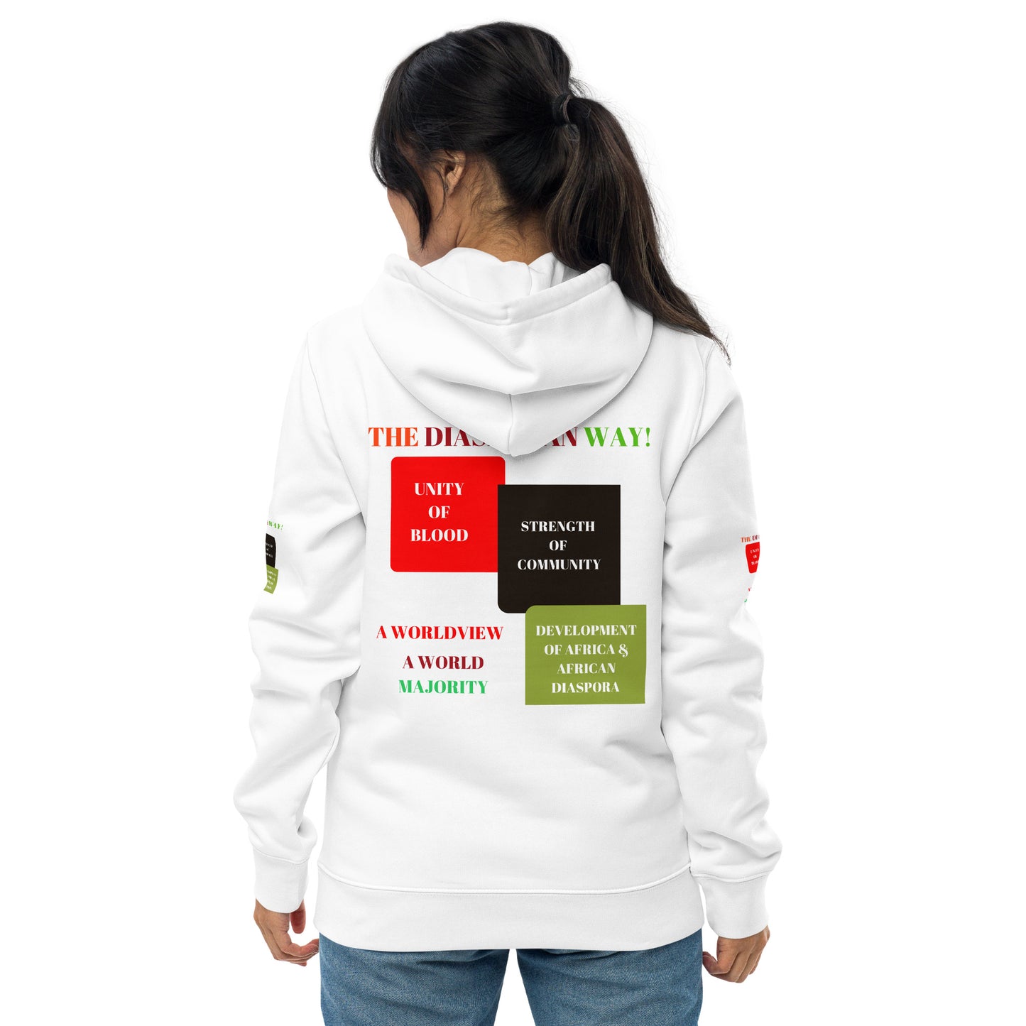 RED, BLACK, GREEN COLORS MEAN Unisex Essential Eco Hoodie by SobG Designs