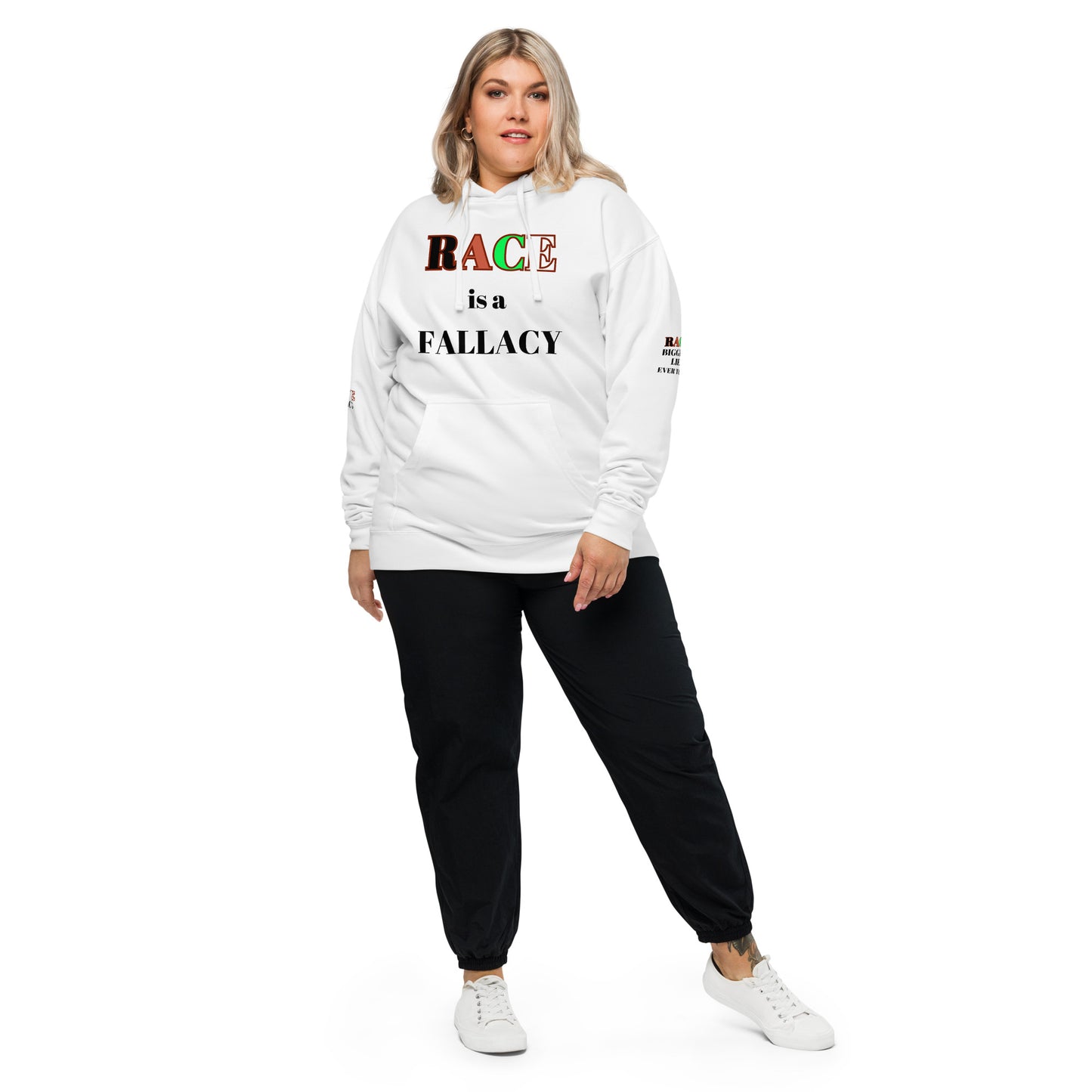RACE IS A FALLACY Unisex Midweight Hoodie by SobG Designs