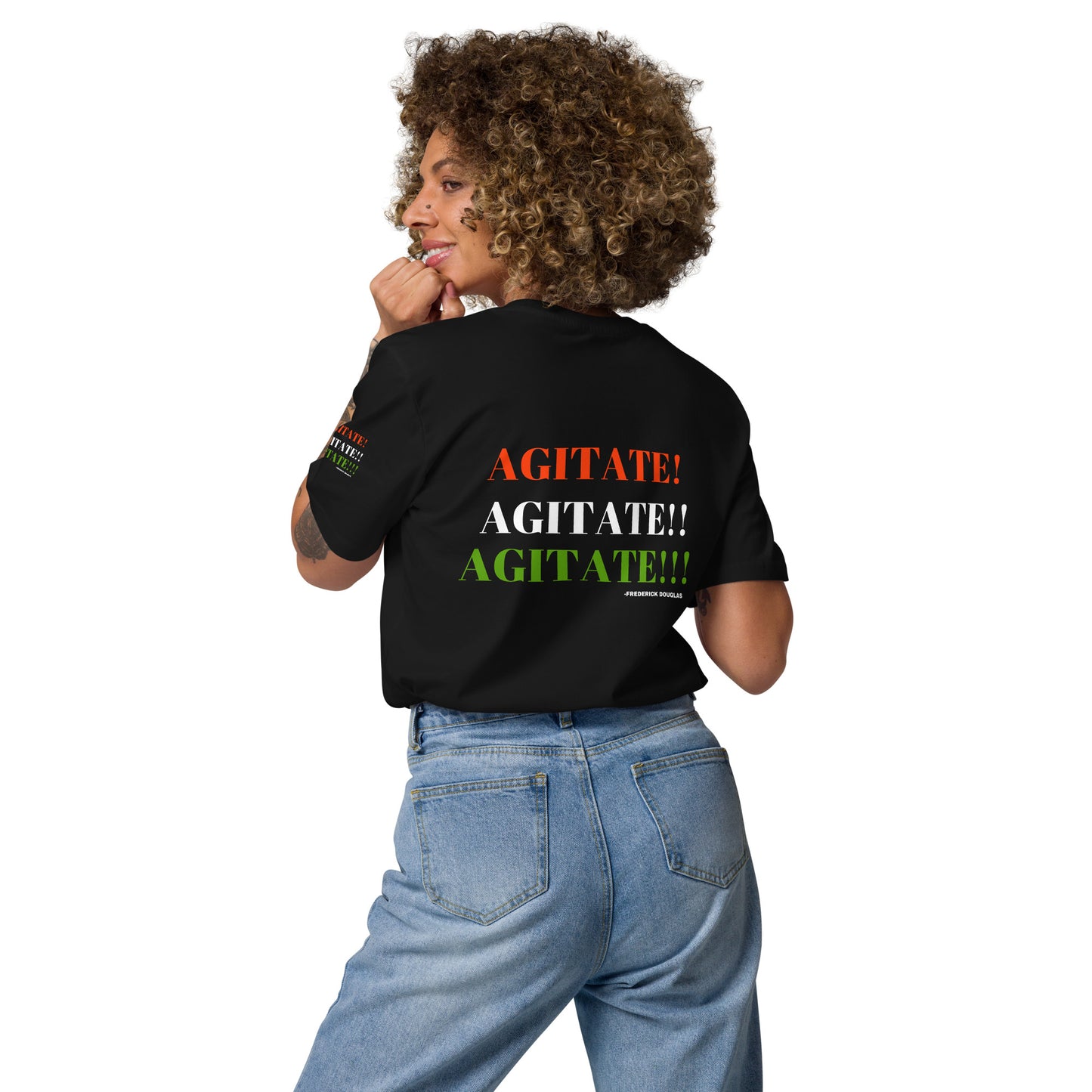 AGITATE! AGITATE!! AGITATE!!! Unisex Organic Cotton T-Shirt by SobG Designs