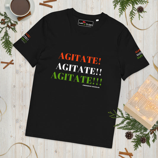 AGITATE! AGITATE!! AGITATE!!! Unisex Organic Cotton T-Shirt by SobG Designs