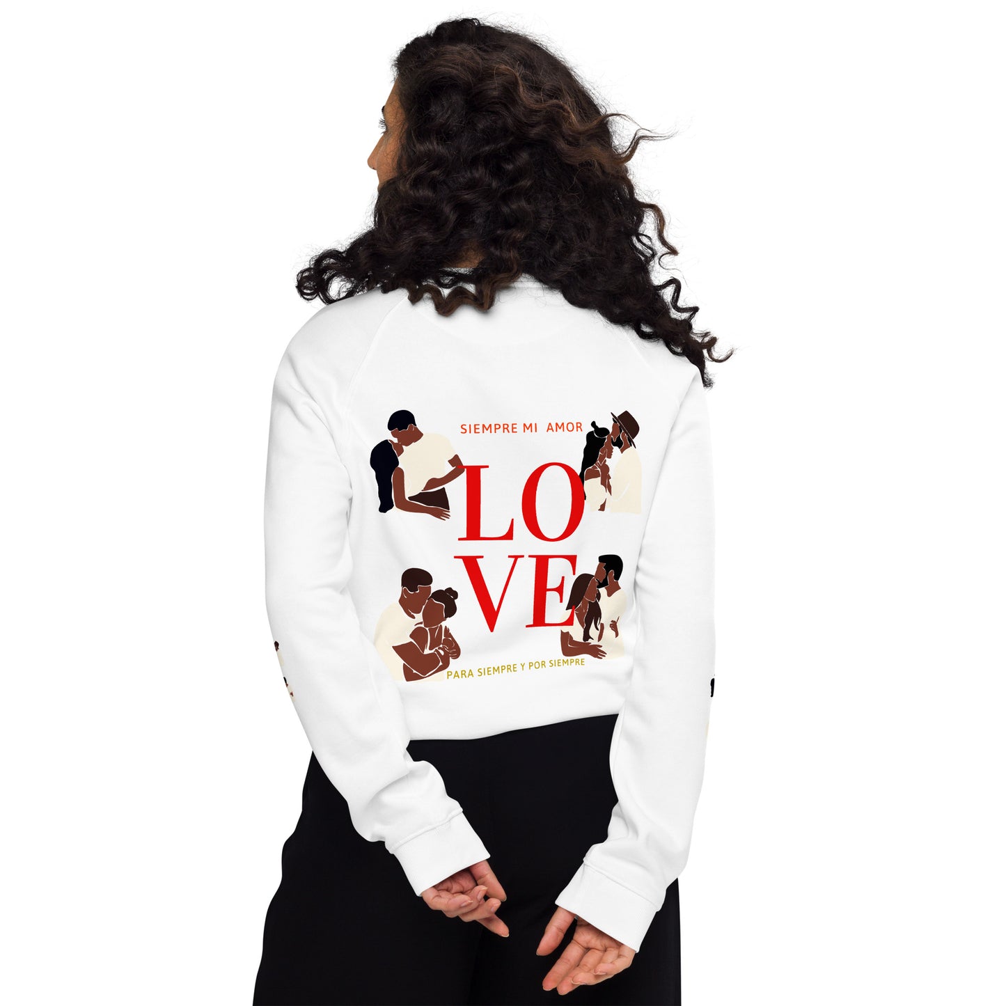 SIEMPRE MI AMOR Unisex Organic Raglan Sweatshirt by SobG Designs