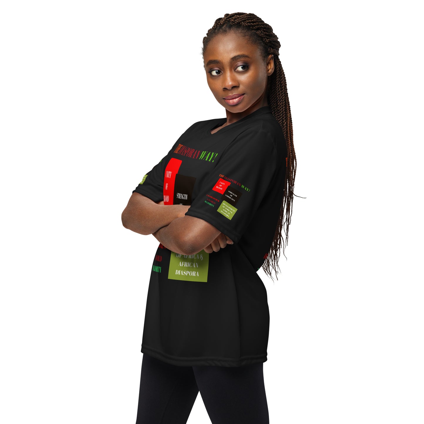 RED, BLACK & GREEN COLORS MEAN Unisex Performance Crew Reck Tt-Shirt by SobG Designs