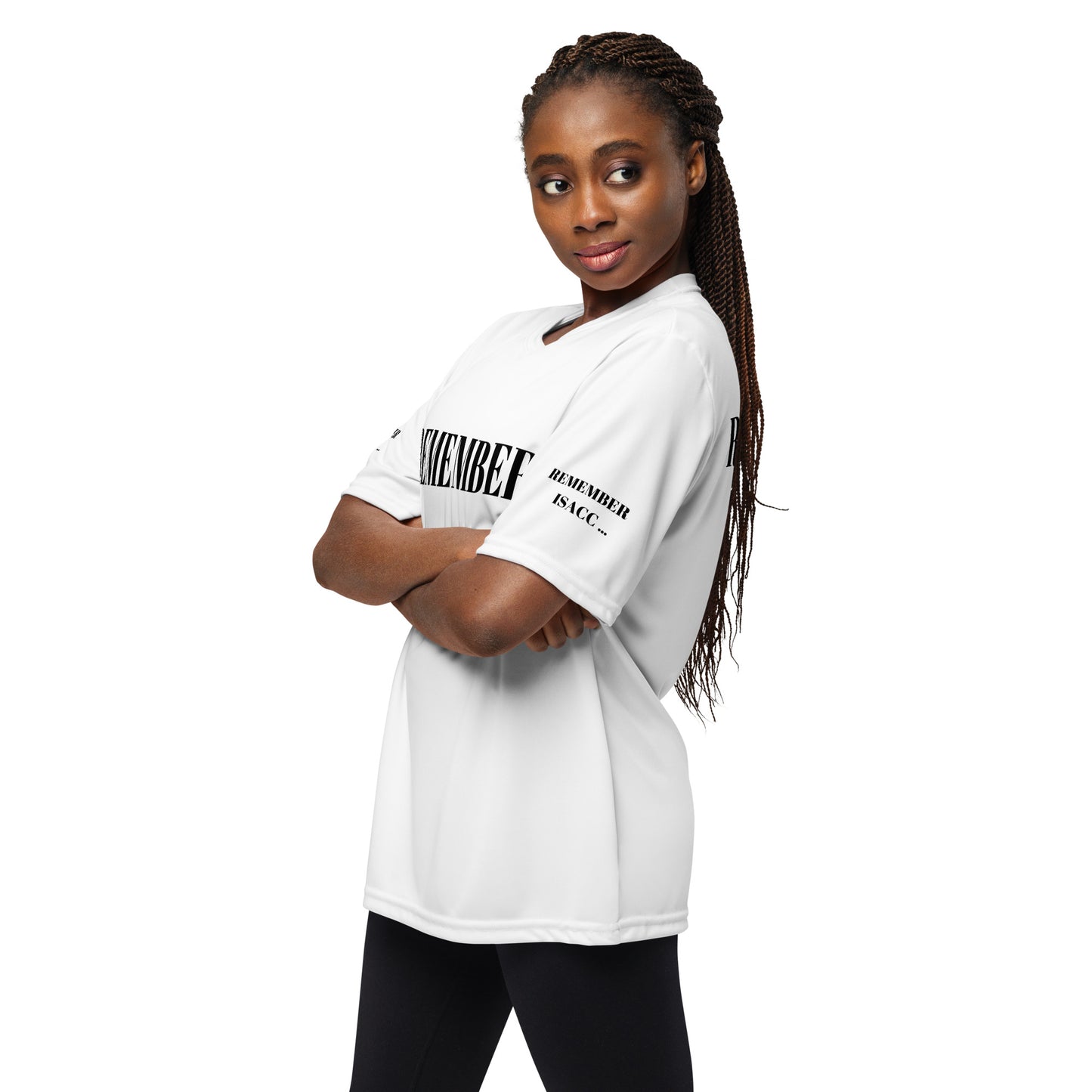 REMEMBER ISACC Unisex Performance Crew Neck T-Shirt by SobG Designs