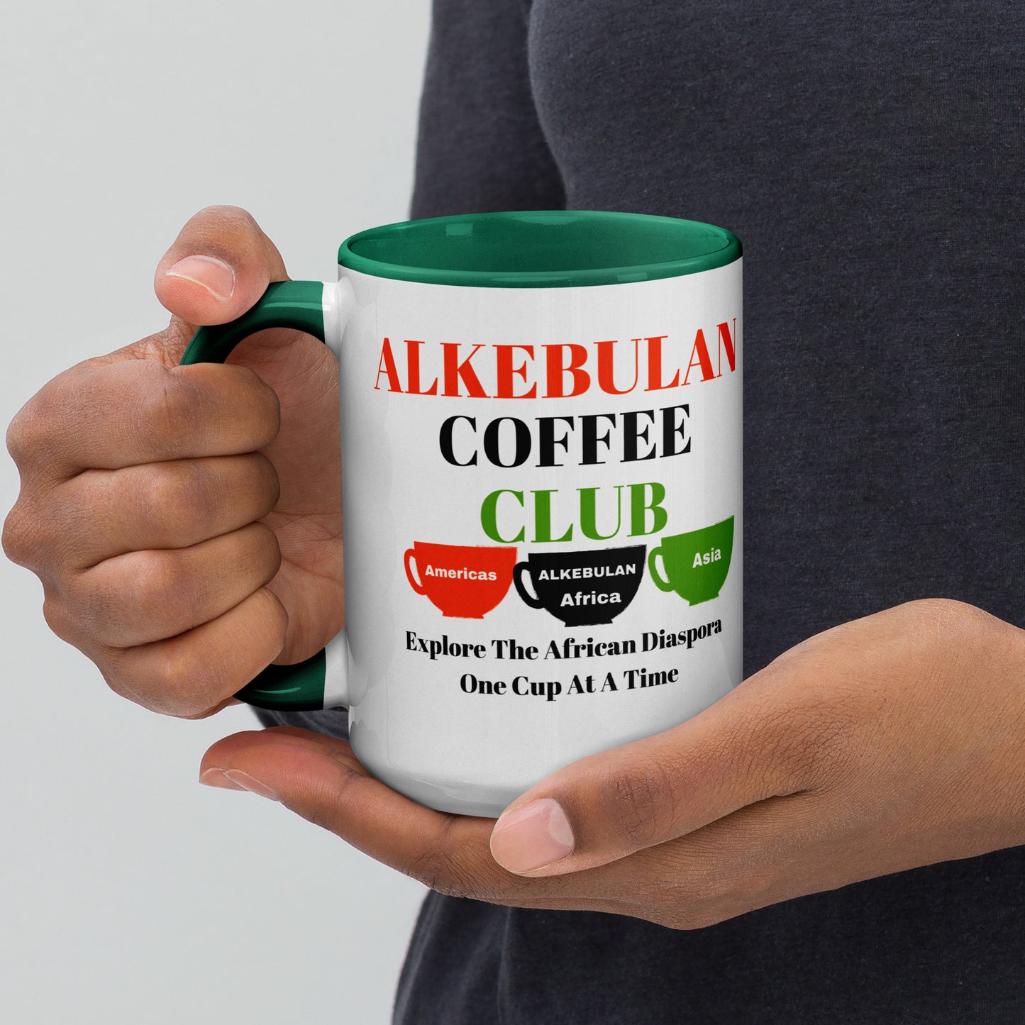 ALKEBULAN COFFEE CLUB LOGO COFFEE & TEA Mug with Color Inside by SobG Designs
