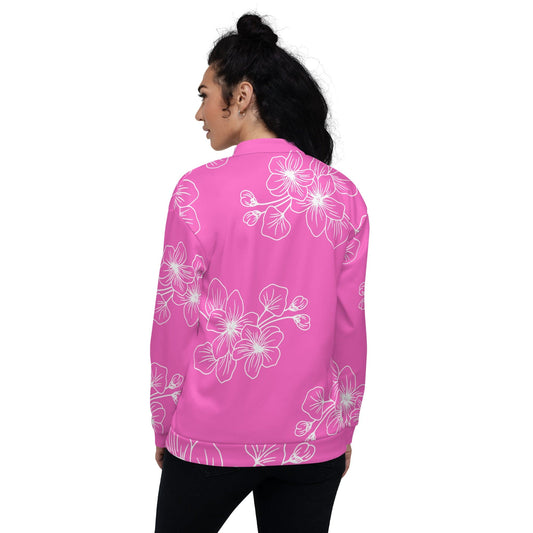 Womens Bomber Jacket - Pink Floral 7022623-1
