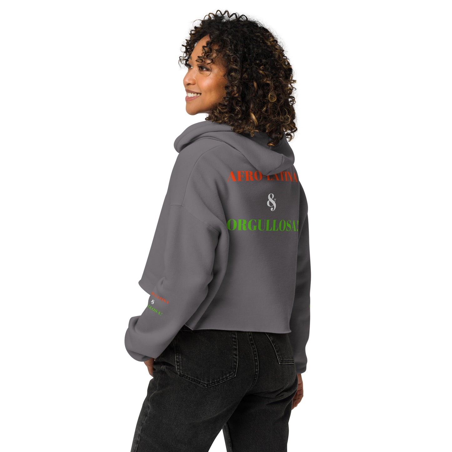 AFRO LATINA & ORGULLOSA! Crop Hoodie by SobG Designs