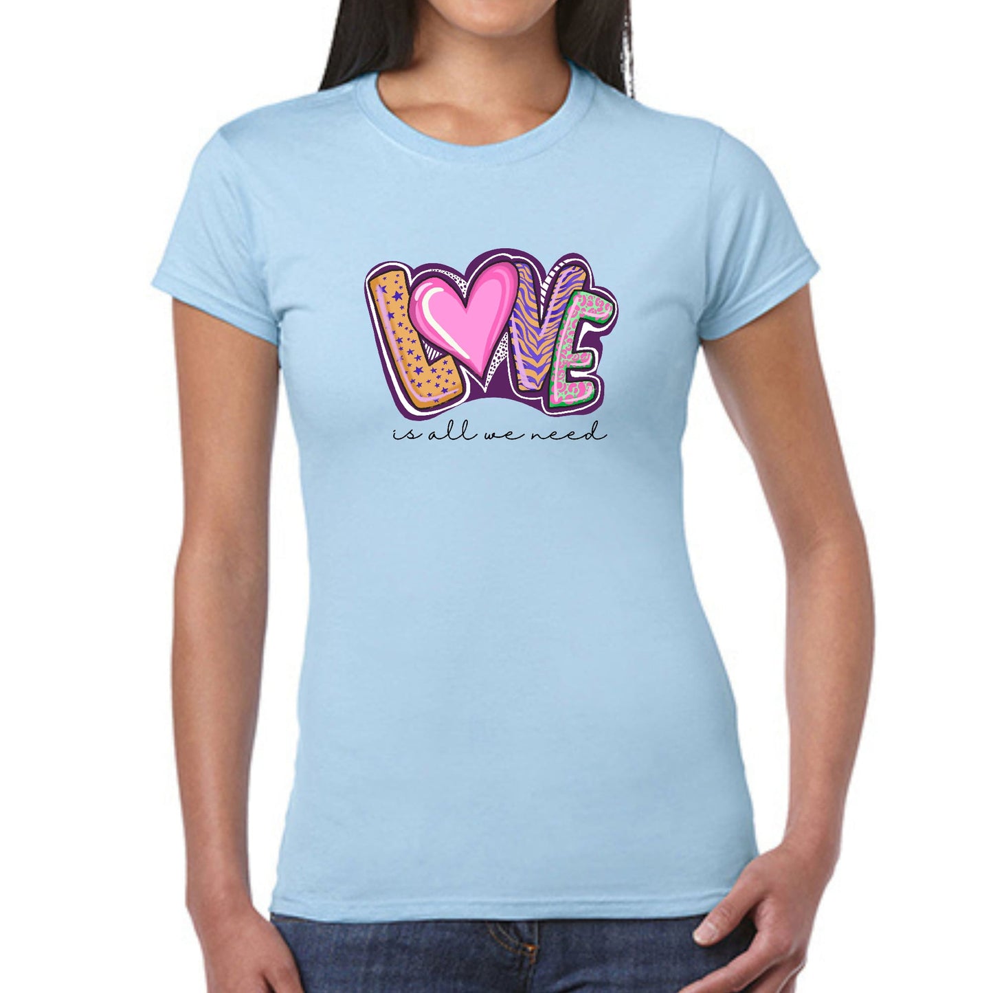 Womens Graphic T-shirt Say it Soul - Love is All we Need-4