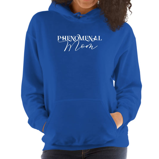 Womens Hoodie - Phenomenal Mom White Print-1
