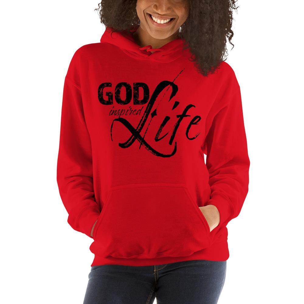 Womens Hoodie - Pullover Hooded Sweatshirt -god Inspired Life/black-7