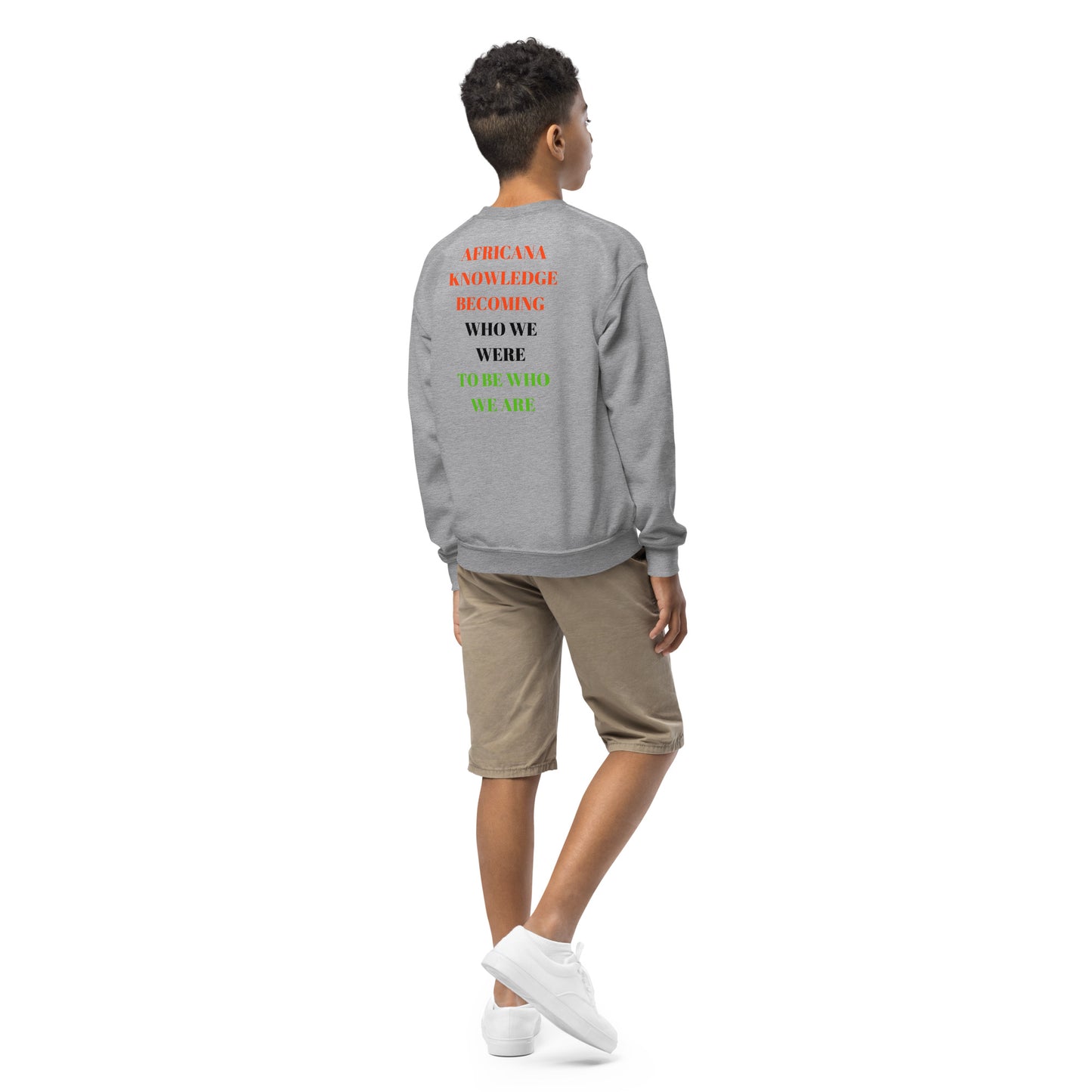 AFRICANA KNOWING Youth Crewneck Sweatshirt by SobG Designs