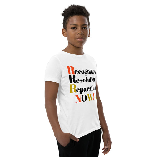 Recognition Resolution Reparation NOW!!! Youth Short Sleeve T-Shirt by SobG Designs