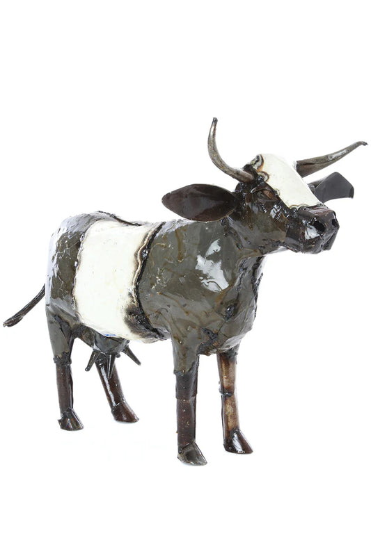 2 Recycled Oil Drum Milk Cow Sculpture