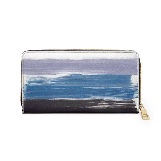 Zipper Wallet Rustic Purple Brown Design-1