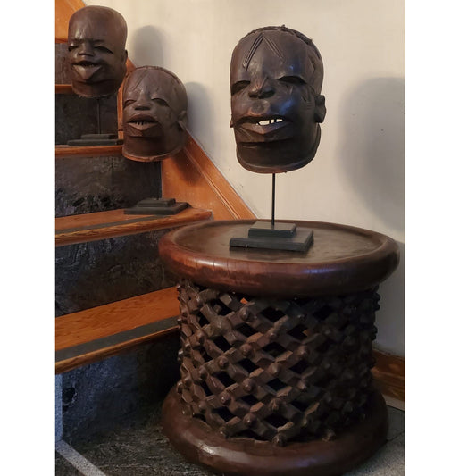 Bamileke Table or Stool | Vintage Spider Brown-1