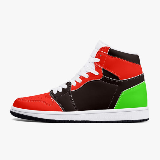 352. New PAN AFRICAN Black High-Top Leather Sneakers