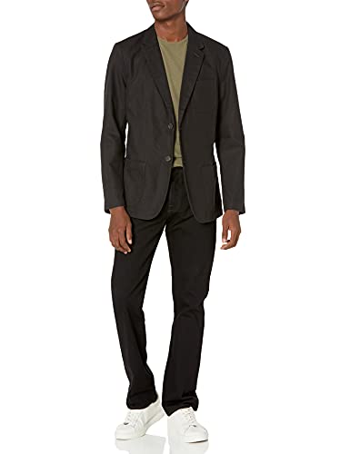 Amazon Brand - Goodthreads Men's Slim-Fit Linen Blazer, Black Large