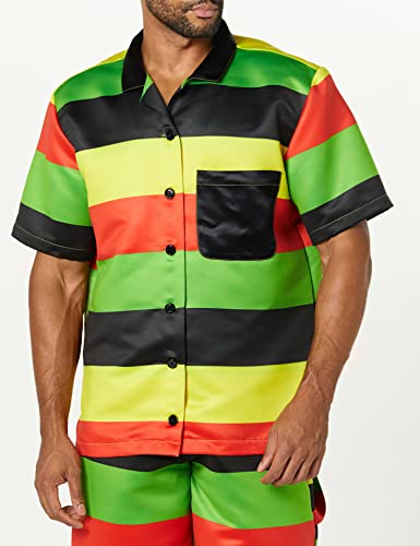 Theophilio, Men's Rasta Printed Camp Collar Shirt, XL