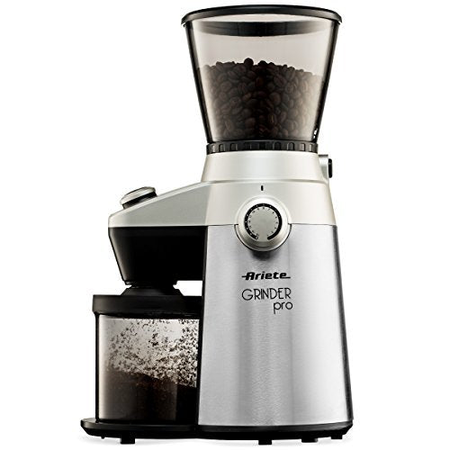 Ariete Conical Burr Electric Coffee Grinder - Professional Heavy Duty Stainless Steel | Ultra Fine Grind with Adjustable Cup Size | 15 Fine - Coarse Grind Size Settings