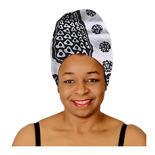 Ankara African Print Soft Headwraps Headband Long Hair Head Wrap Scarf Turban Tie Jersey Knit African head wraps (Ankara Fabric #9)