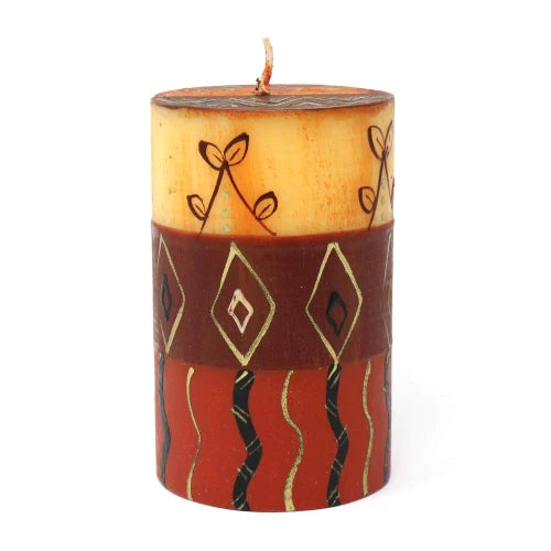 BOXED HAND-PAINTED PILLAR CANDLE - BONGAZI SINGLEDESIGN - NOBUNTO