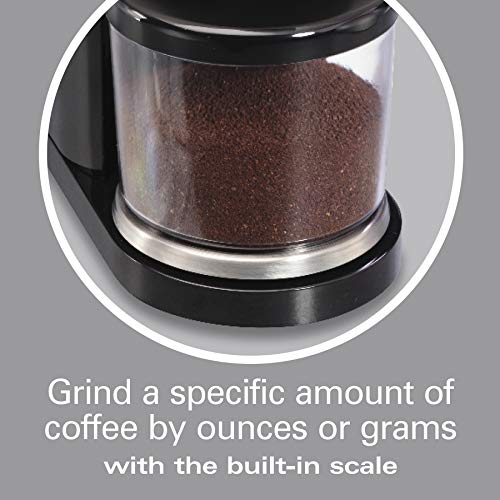 Hamilton Beach Professional Hamilton Beach Professional Stainless Steel Conical Burr Digital Coffee Grinder, 39 Adjustable Grind Settings, Black (80405)