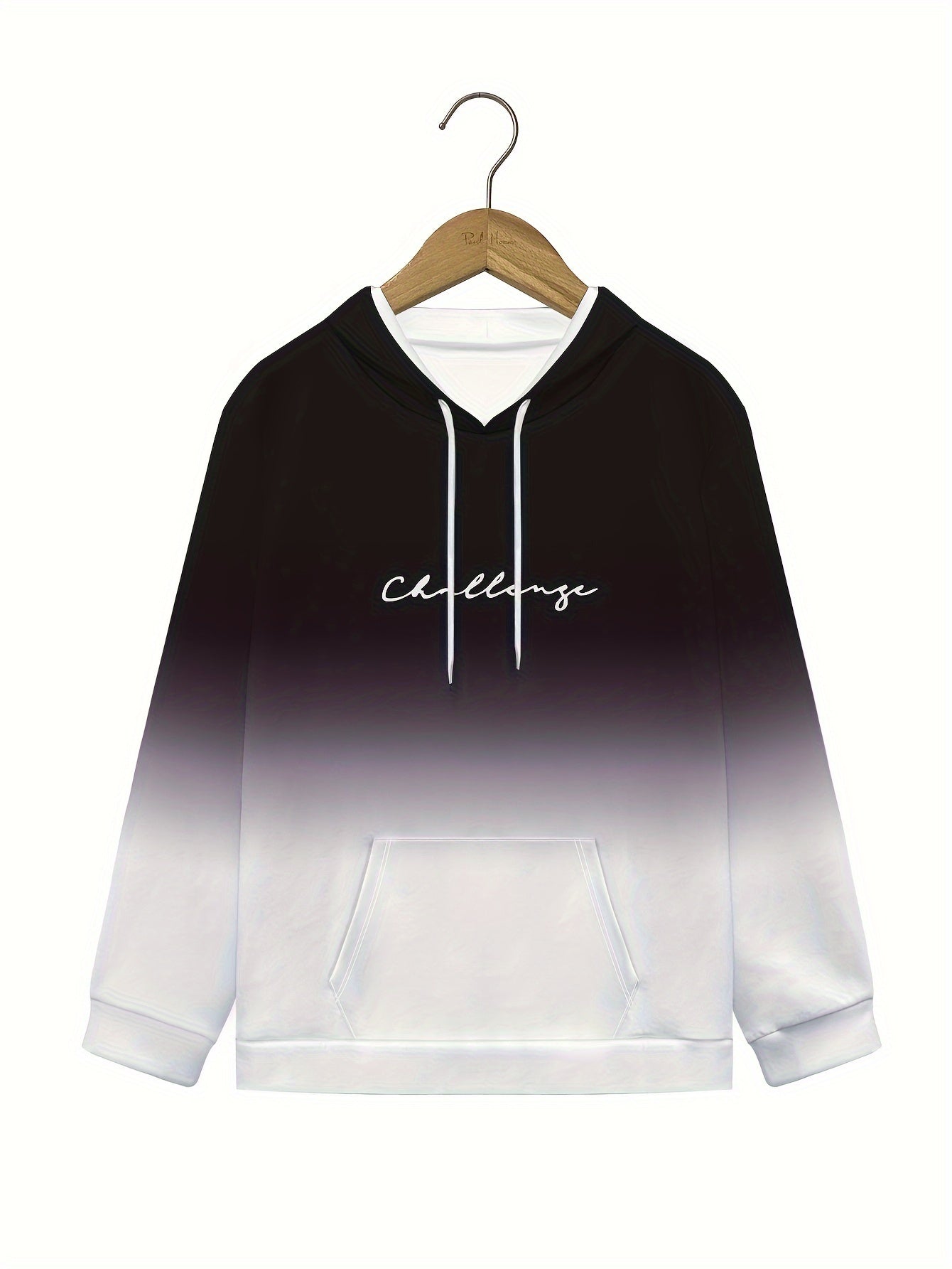 Men's Challenge Print Fashion Color Block Loungewear Set, Hoodie and Sweatpants Set, For Men