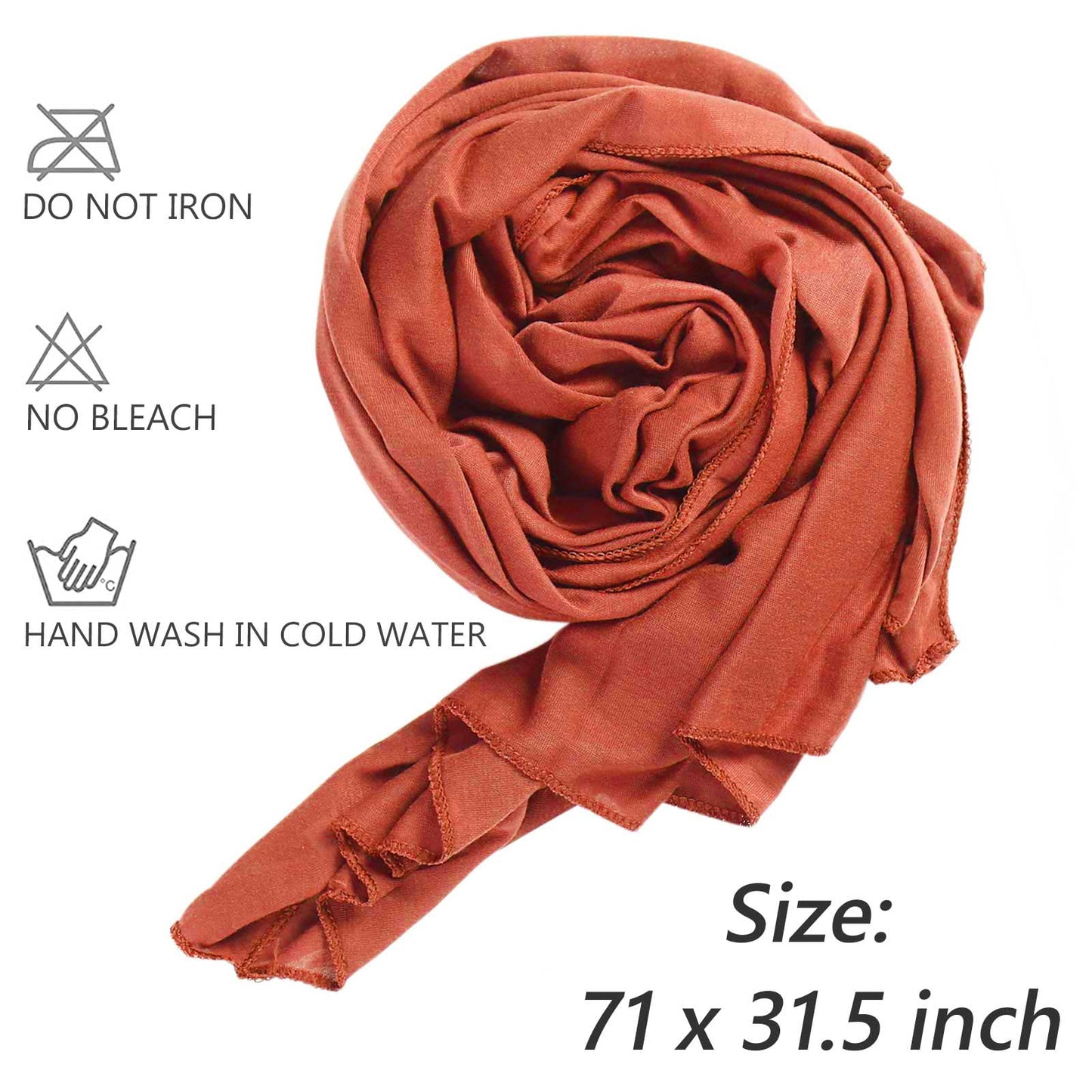 XTREND 4 Pieces Stretch Jersey Head Wrap Knit Turban Urban Hairband Scarf Fashion Headband Solid Color Breathable Ultra Soft Extra Long Head Band Tie for Women (Black, Army Green, Turmeric, Orange)