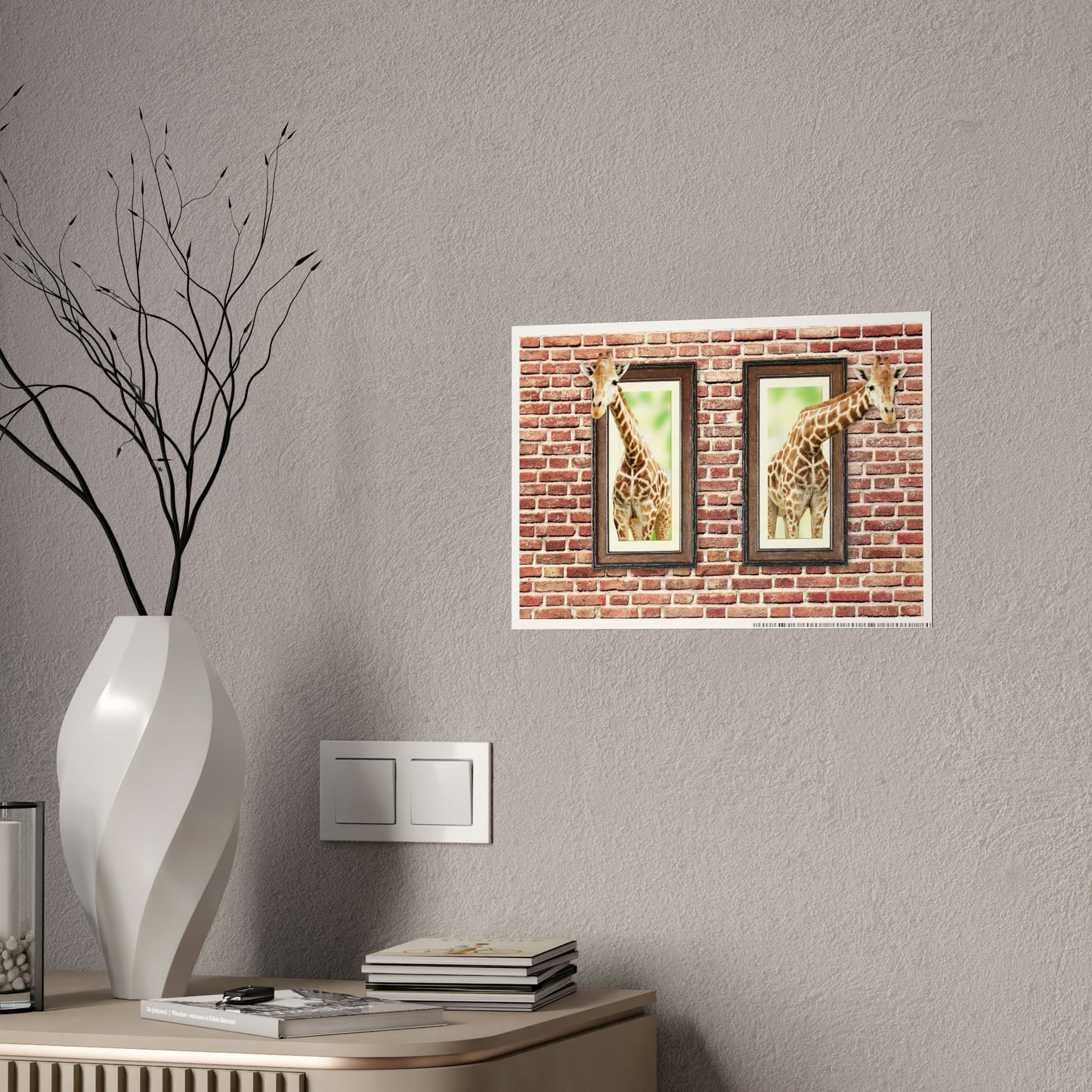 TWO GIRAFFES LOOKING IN by SobG Designs