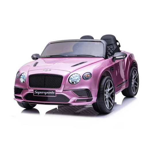 12V Bentley Continental Ride on Car 2 Seater with Parental Remote Control for 3-8 Years (Pink)