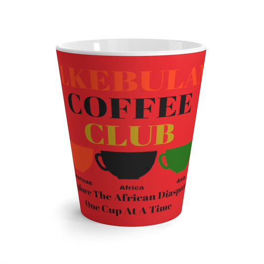 ALKEBULAN COFFEE CLUB RED Latte Mug 12 oz. by SobG Designs