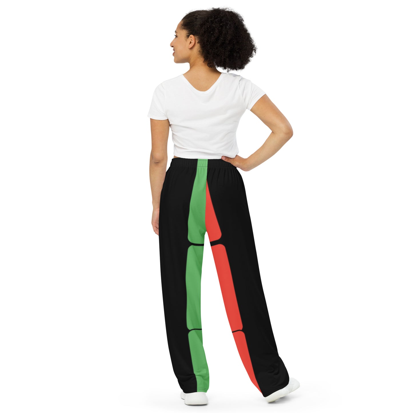 THE COLORS THE COLORS RED BLACK & GREEN All-Over Print Unisex Wide-Leg Pants