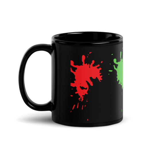 OUR COLORS RED BLACK GREEN Black Glossy Mug by SobG Designs