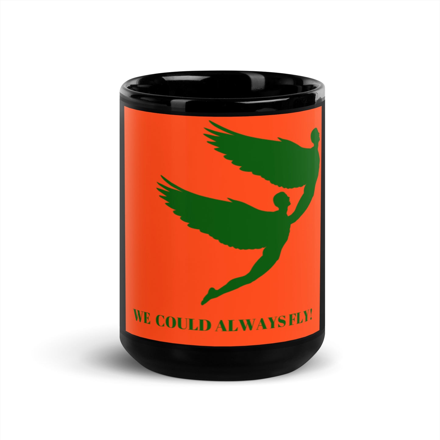 THE RED WE COULD ALWAYS FLY! Black Glossy Mug by SobG Designs