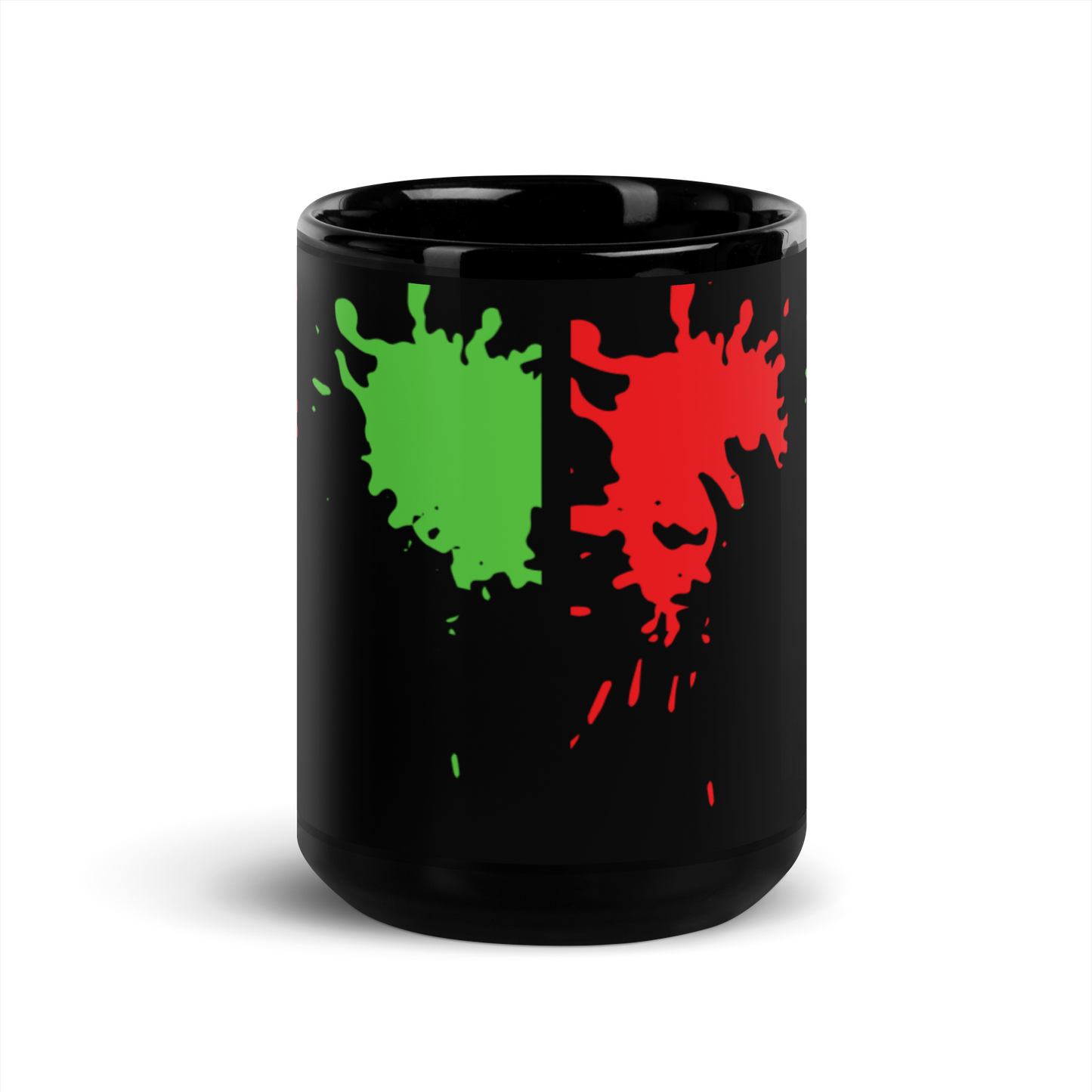 OUR COLORS RED BLACK GREEN Black Glossy Mug by SobG Designs