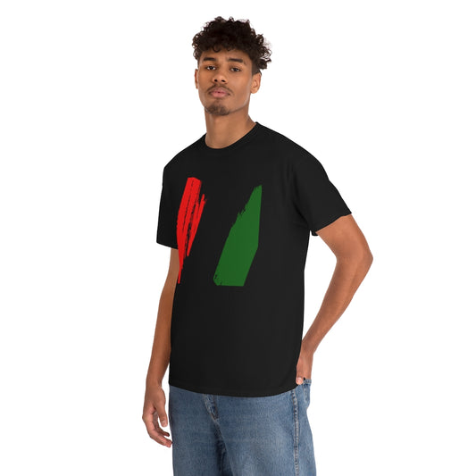 The Red, Black, & Green Unisex Heavy Cotton Tee by SobG Designs