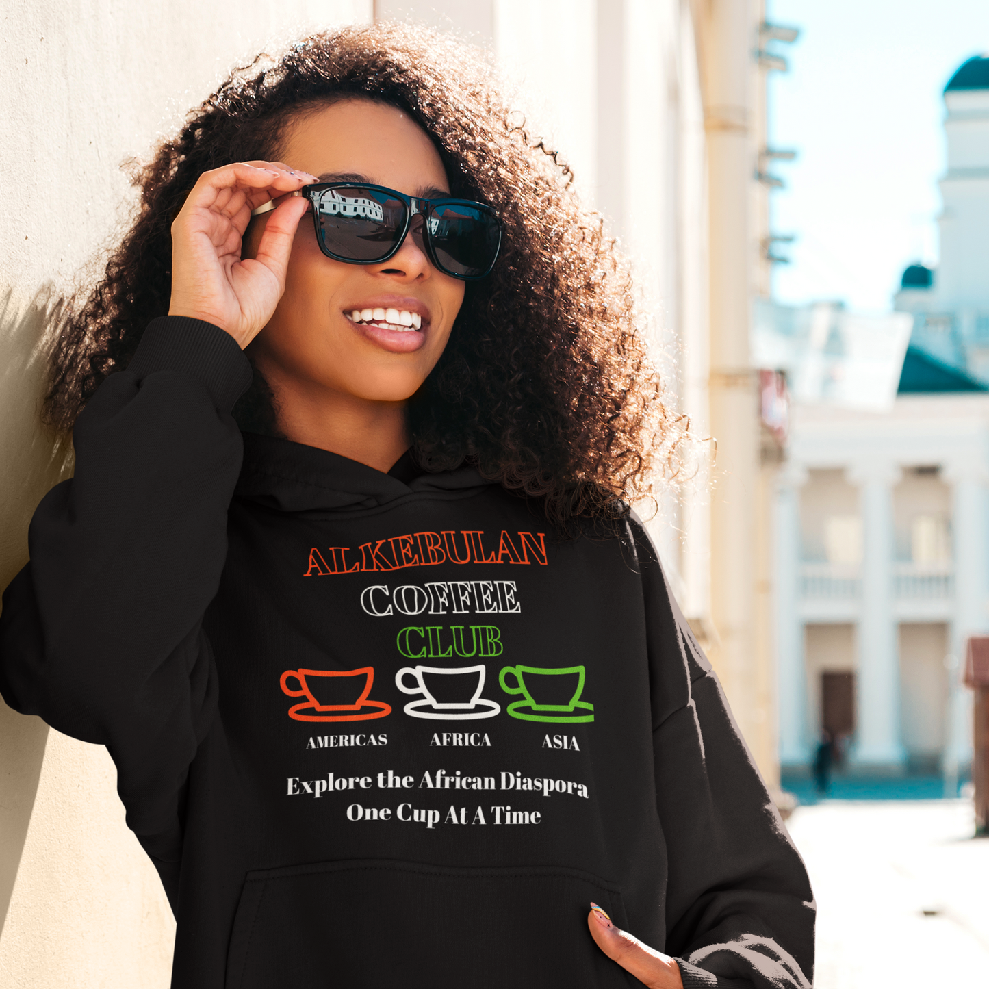 ALKEBULAN COFFEE CLUB Unisex Premium Eco Hoodie by SobG Designs