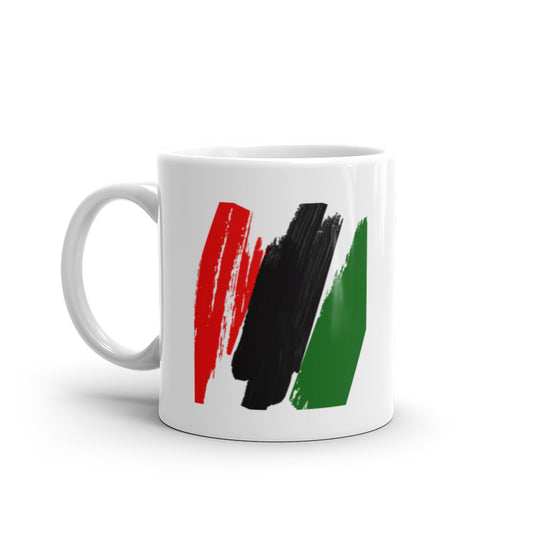 THE RED, BLACK, & GREEN White Glossy Mug by SobG Designs