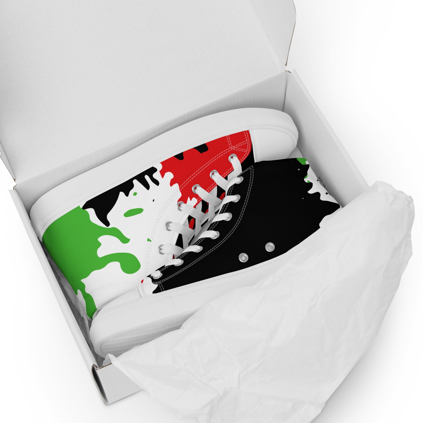 OUR COLORS RED, BLACK, GREEN Women’s High Top Canvas Shoes by SobG Designs