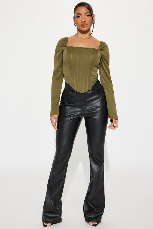 Florence Corset Top - Olive