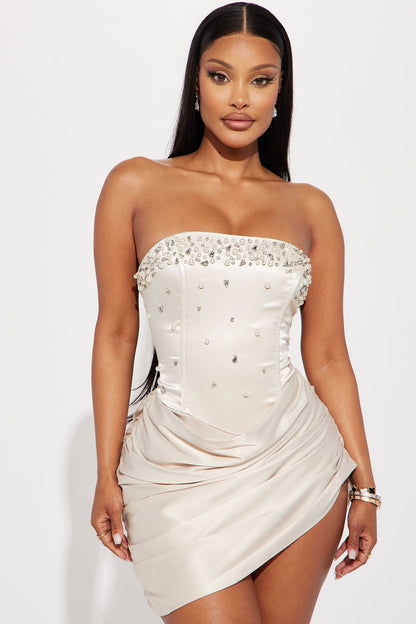 Lady Ariel Satin Mini Dress - Pink