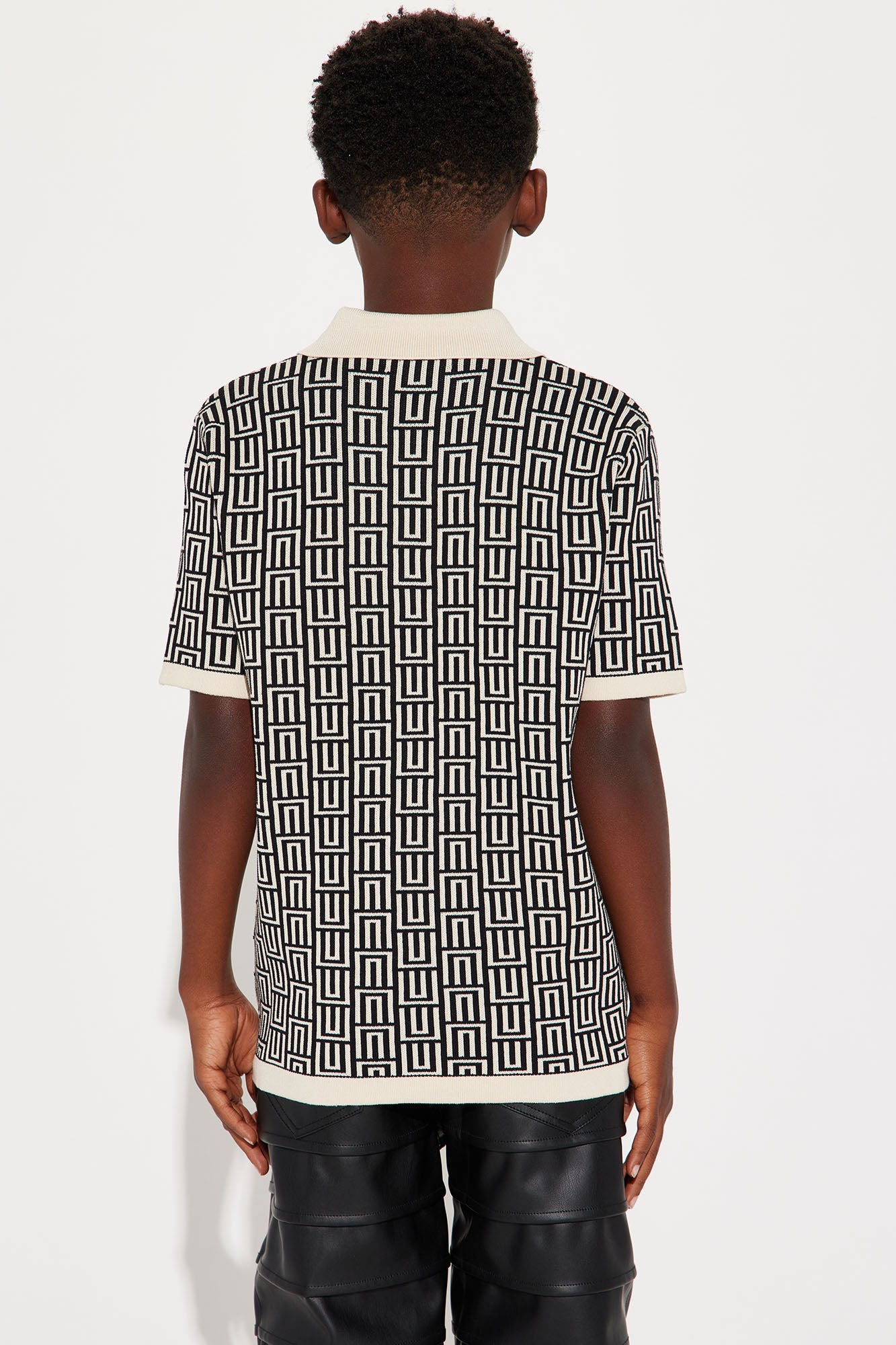 Mini Cunard Jacquard Polo - Tan/Multi