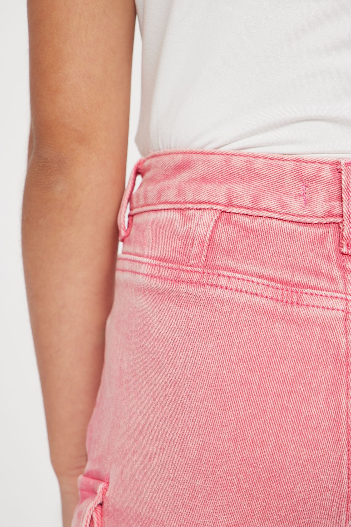 Mini Lily High Rise Cargo Jeans - Pink