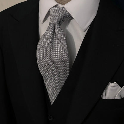 Silver Silk Grenadine Tie (Garza Grossa)-1