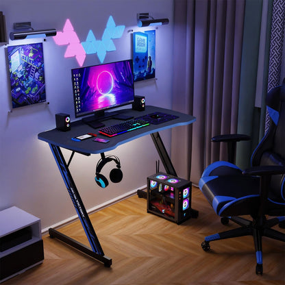 Spacious 39 Inch Ergonomic Gaming Desk With Headphone Hook-1