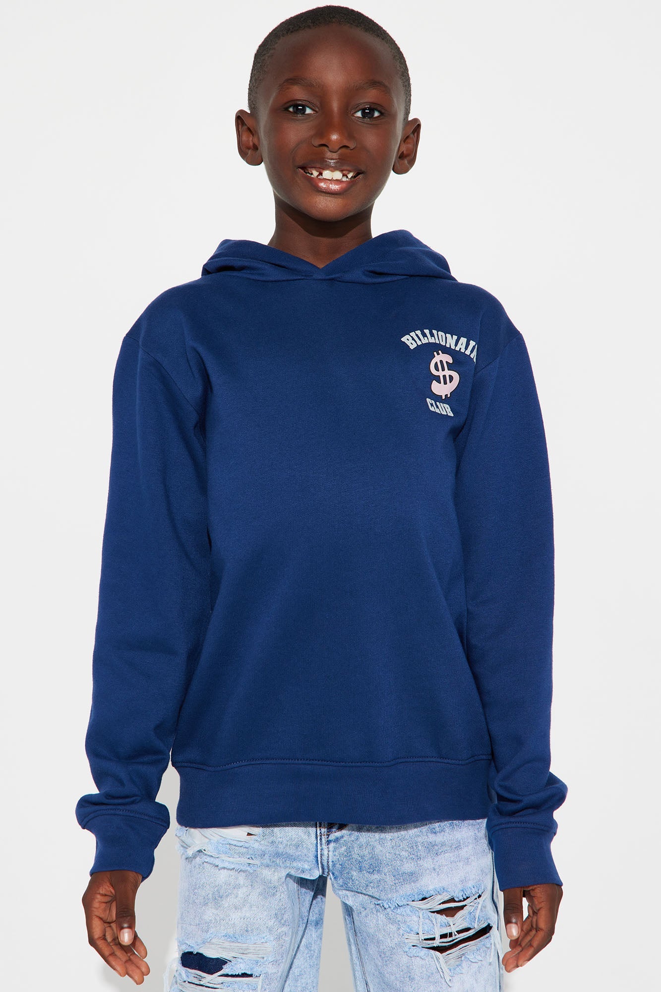 Mini Billionaire Club Moto  Fleece Hoodie - Navy
