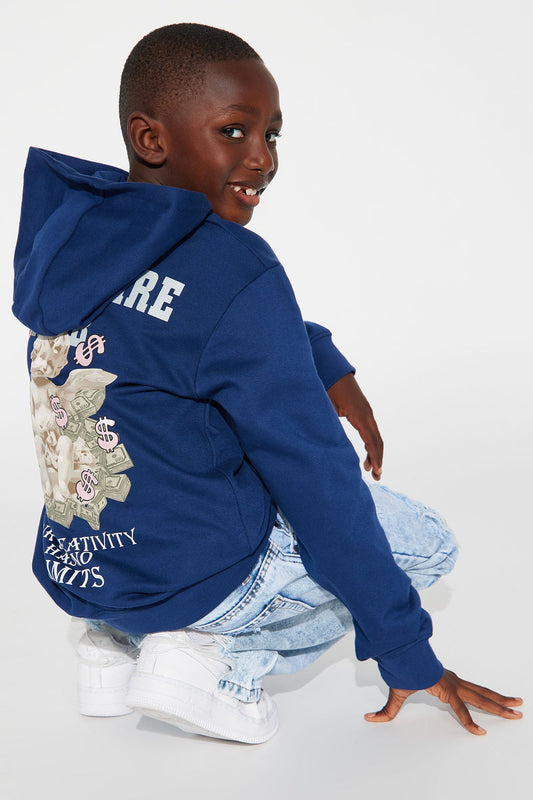 Mini Billionaire Club Moto  Fleece Hoodie - Navy