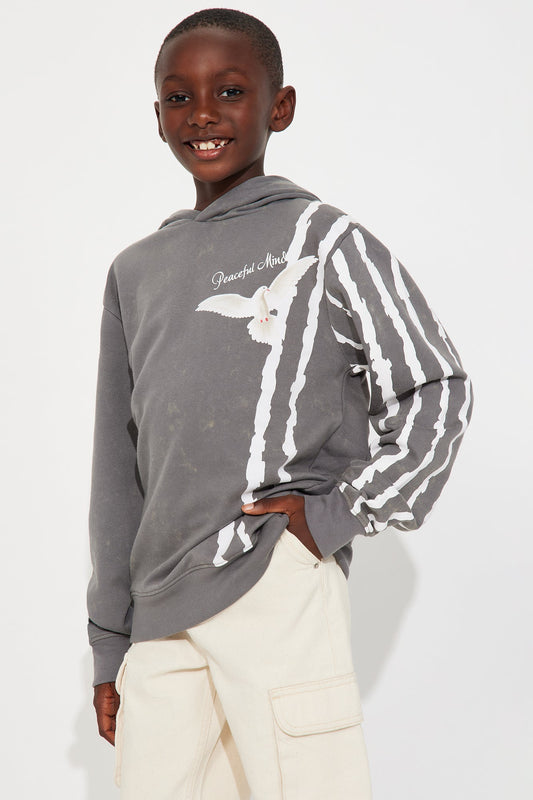 Mini Peaceful Mind Fleece Pullover Hoodie - Grey